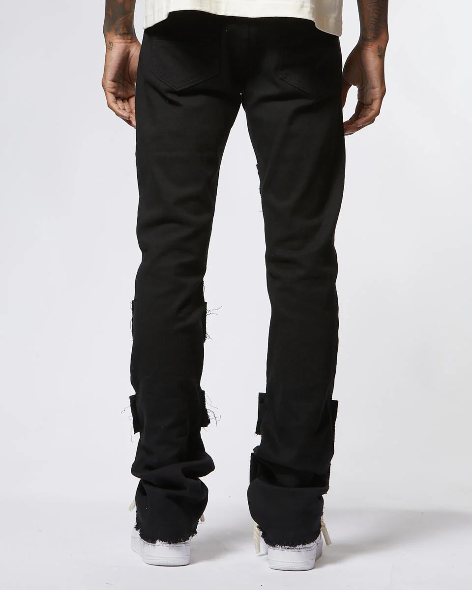 Ajenda Jet Black Stacked Jeans - Image 2