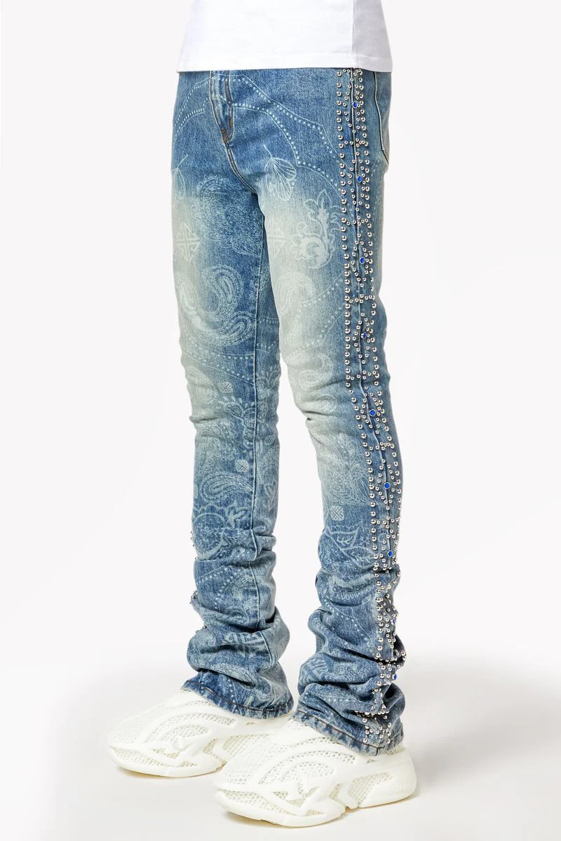 Guapi Aqua Blue Rivets denim