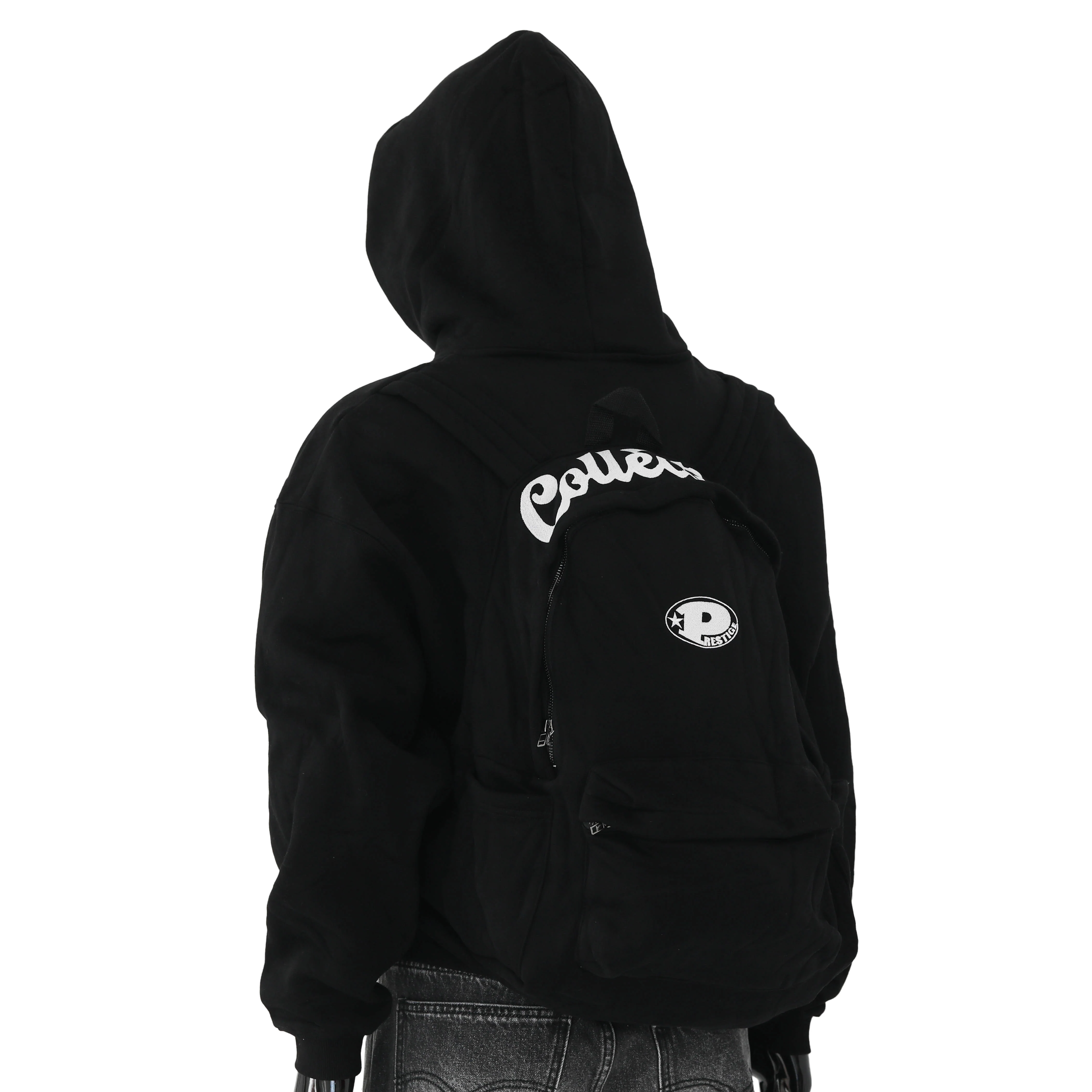 Prestige Black Backpack Hoodie
